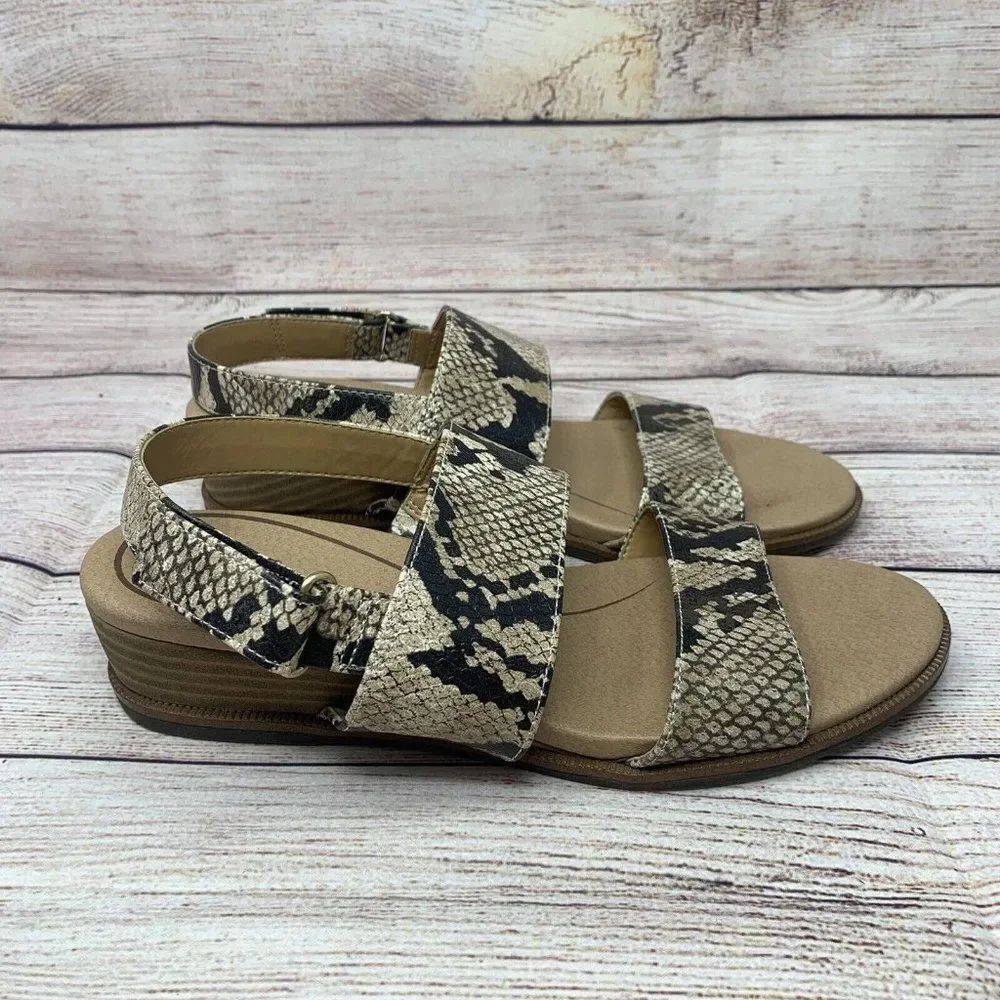 Dr Scholls Freeform Strap Sandals Snakeskin Print Women’s Size 7
